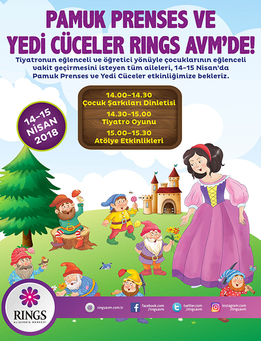 Pamuk Prenses ve Yedi Cüceler Rings AVM'de!